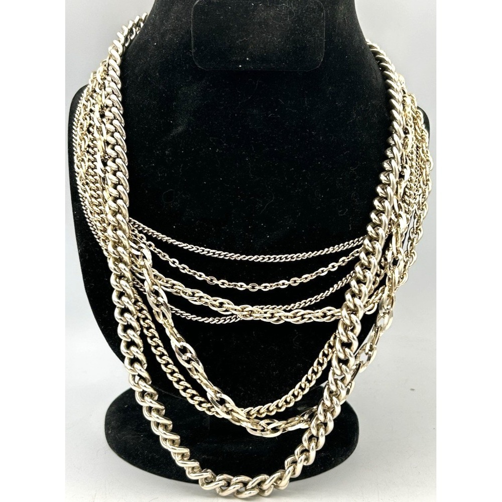 Multi- strand Gold‎ Tone Necklace Made In Germany 18"